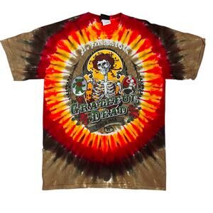 Grateful Dead Shirt Vintage 1997 Liquid Blue Tie Dye Medium Tee San Francisco